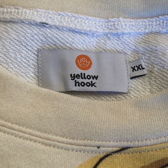 Yellow Hook Yellow Jesus Print Dashed Crewneck Art Sweatshirt - Picture 6 of 6